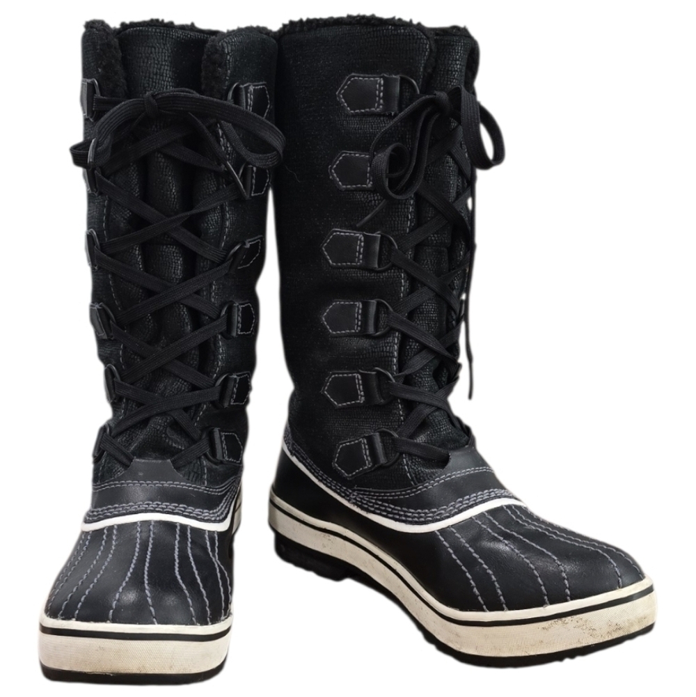 Sorel Tivoli Women's Fleece Black Mid-calf Waterproof Lace-up Boots. Size 6.5